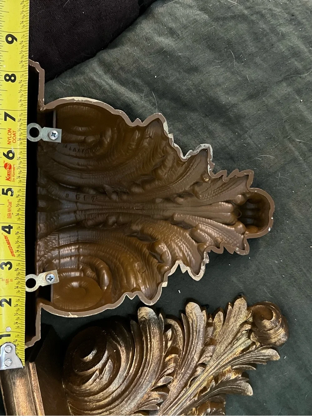 Two Gold Decorative Wall Corbel Shelves